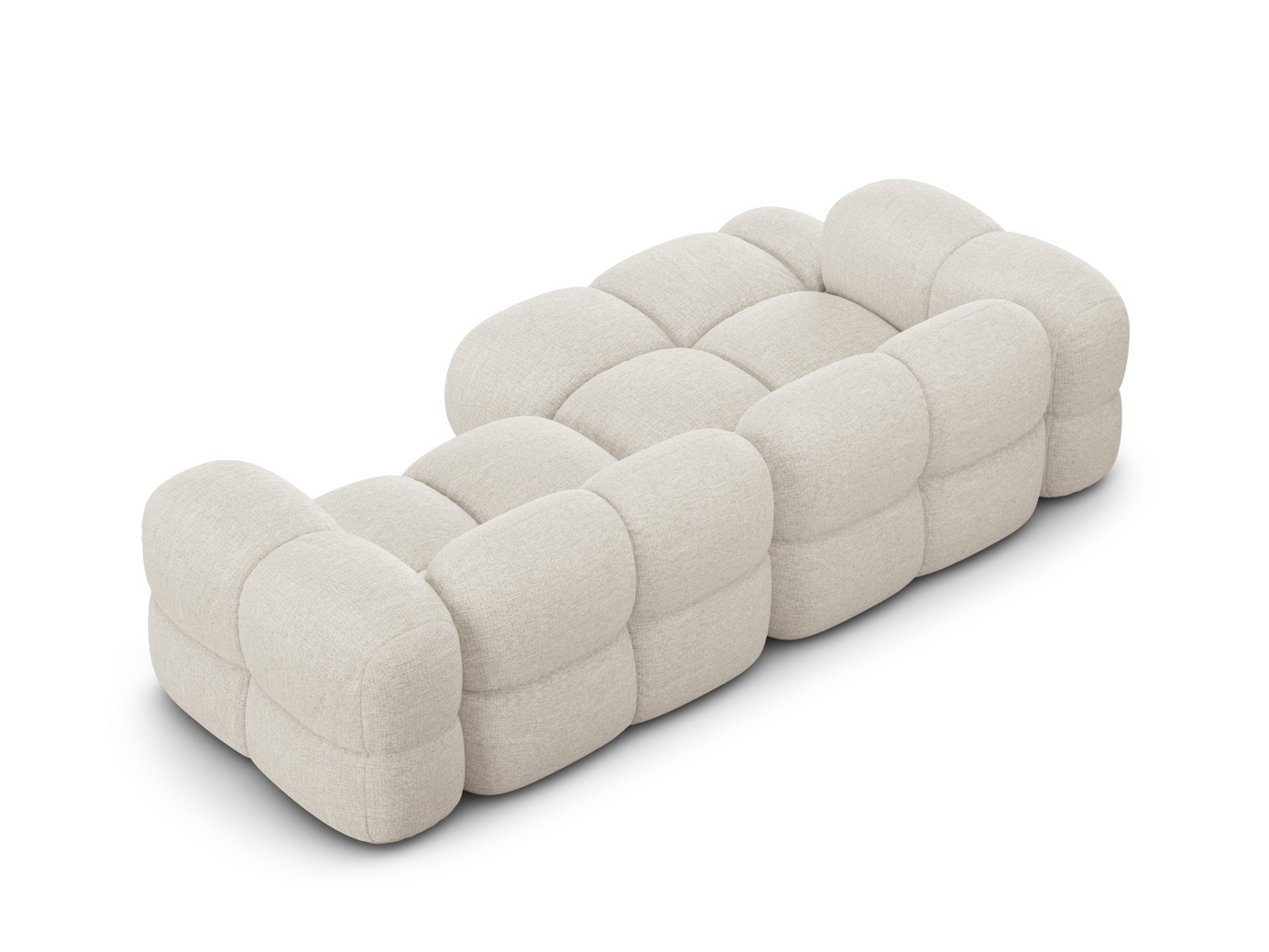 Cosmopolitan Design vänstervänd hörnsoffa, "Loretto", 3-sits, 250 × 147 × 68 cm, Sorella, svarta plastben