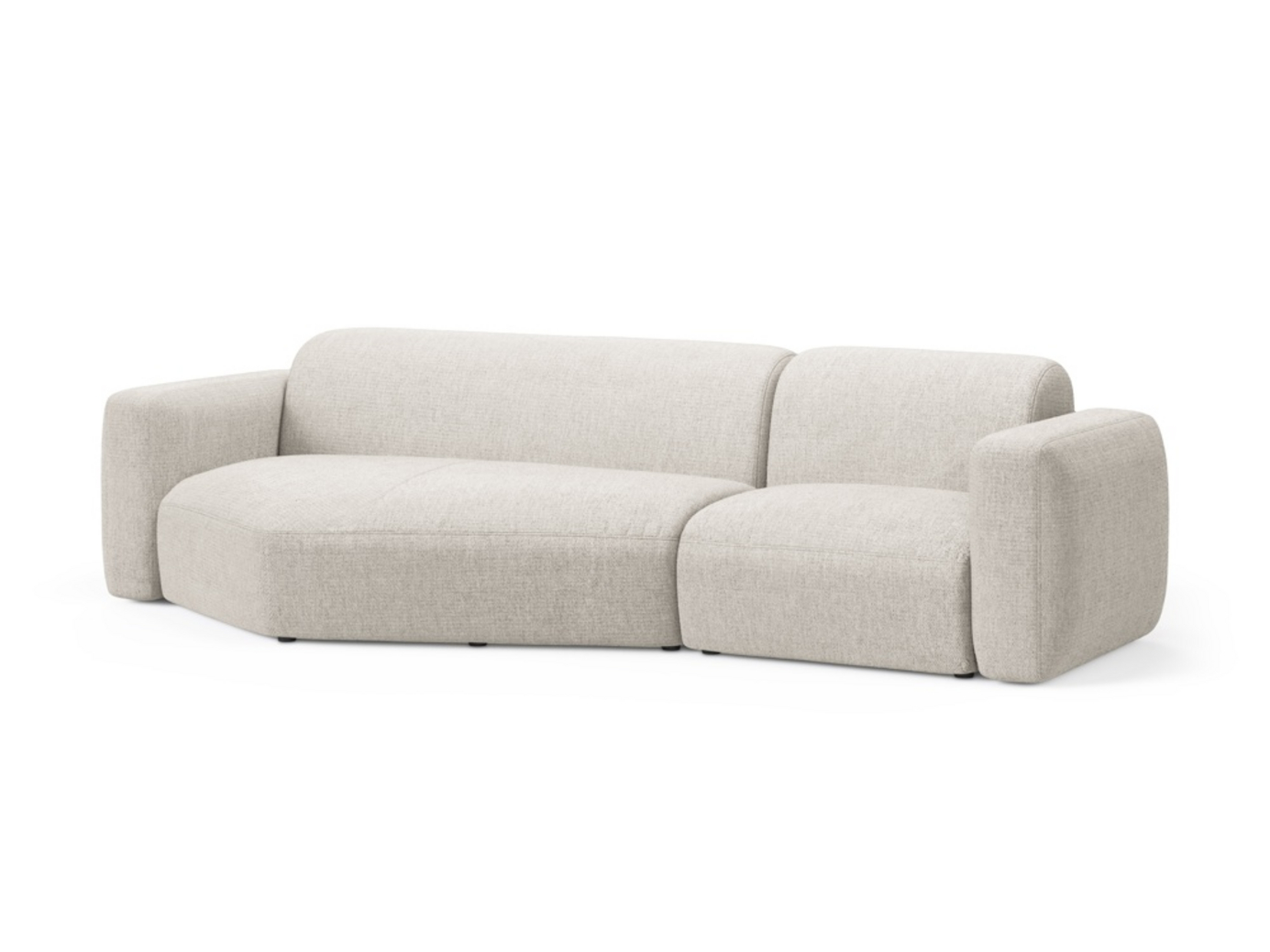Cosmopolitan Design vänstervänd modulhörnsoffa, "Strino", 3-sits, 308 × 136 × 78 cm, Sorella, svarta plastben