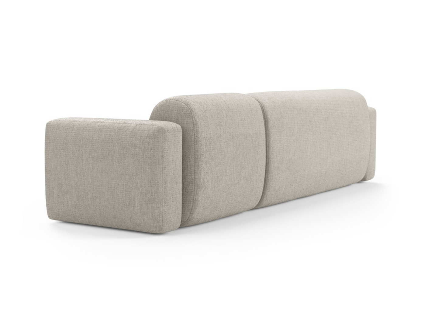 Cosmopolitan Design vänstervänd modulhörnsoffa, "Strino", 3-sits, 308 × 136 × 78 cm, Sorella, svarta plastben