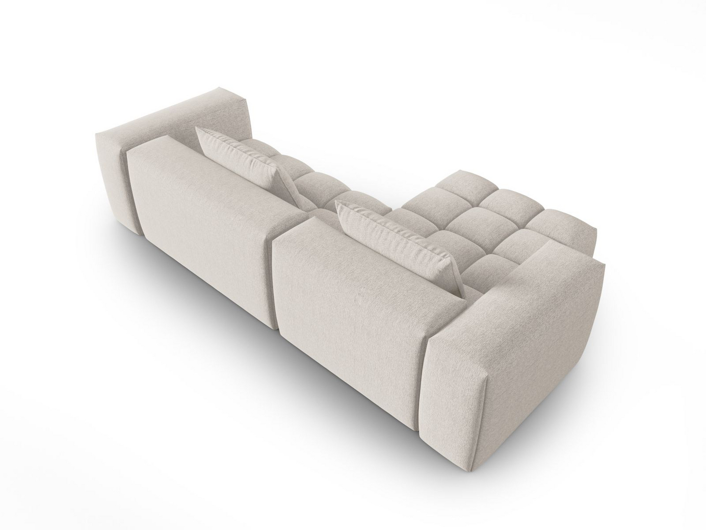 Cosmopolitan Design vänstervänd modulhörnsoffa, "Verona", 3-sits, 260 × 145 × 70 cm, Sorella, svarta plastben
