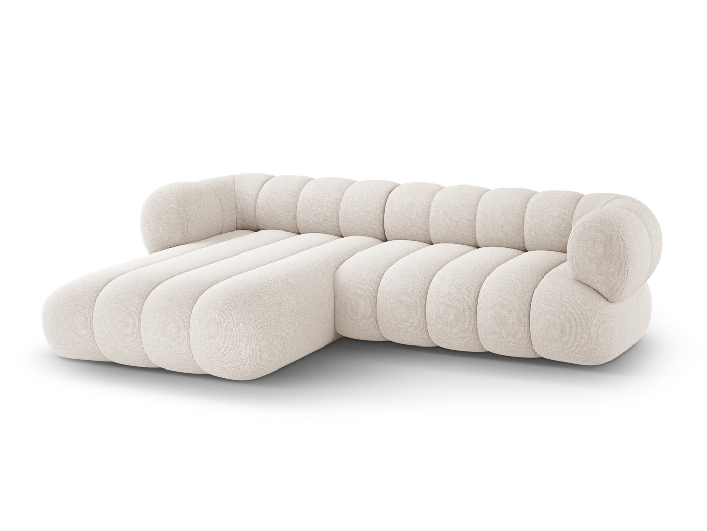 Cosmopolitan Design vänstervänd hörnsoffa, "Koge", 5-sits, 270 × 165 × 70 cm, Eden 10, svarta plastben