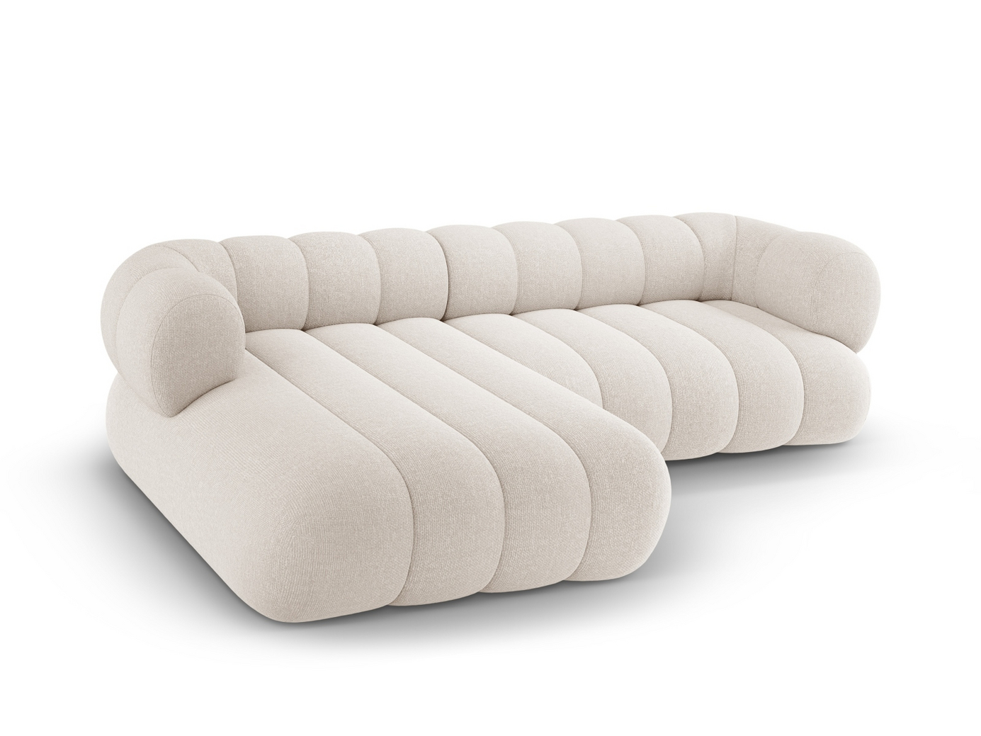 Cosmopolitan Design vänstervänd hörnsoffa, "Koge", 5-sits, 270 × 165 × 70 cm, Eden 10, svarta plastben