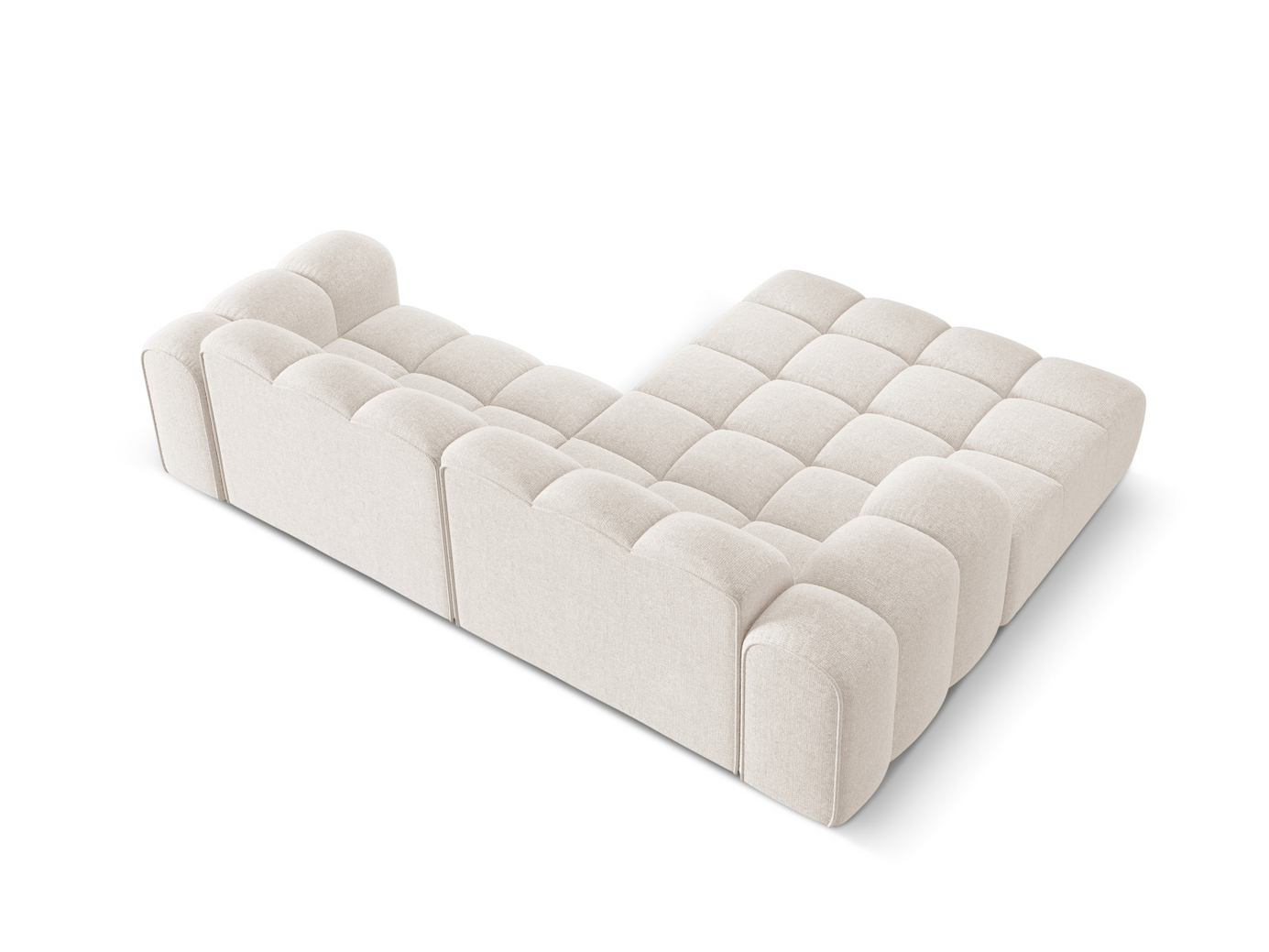 Cosmopolitan Design vänstervänd hörnsoffa, "Treno", 3-sits, 240 × 184 × 70 cm, Eden 10, svarta plastben