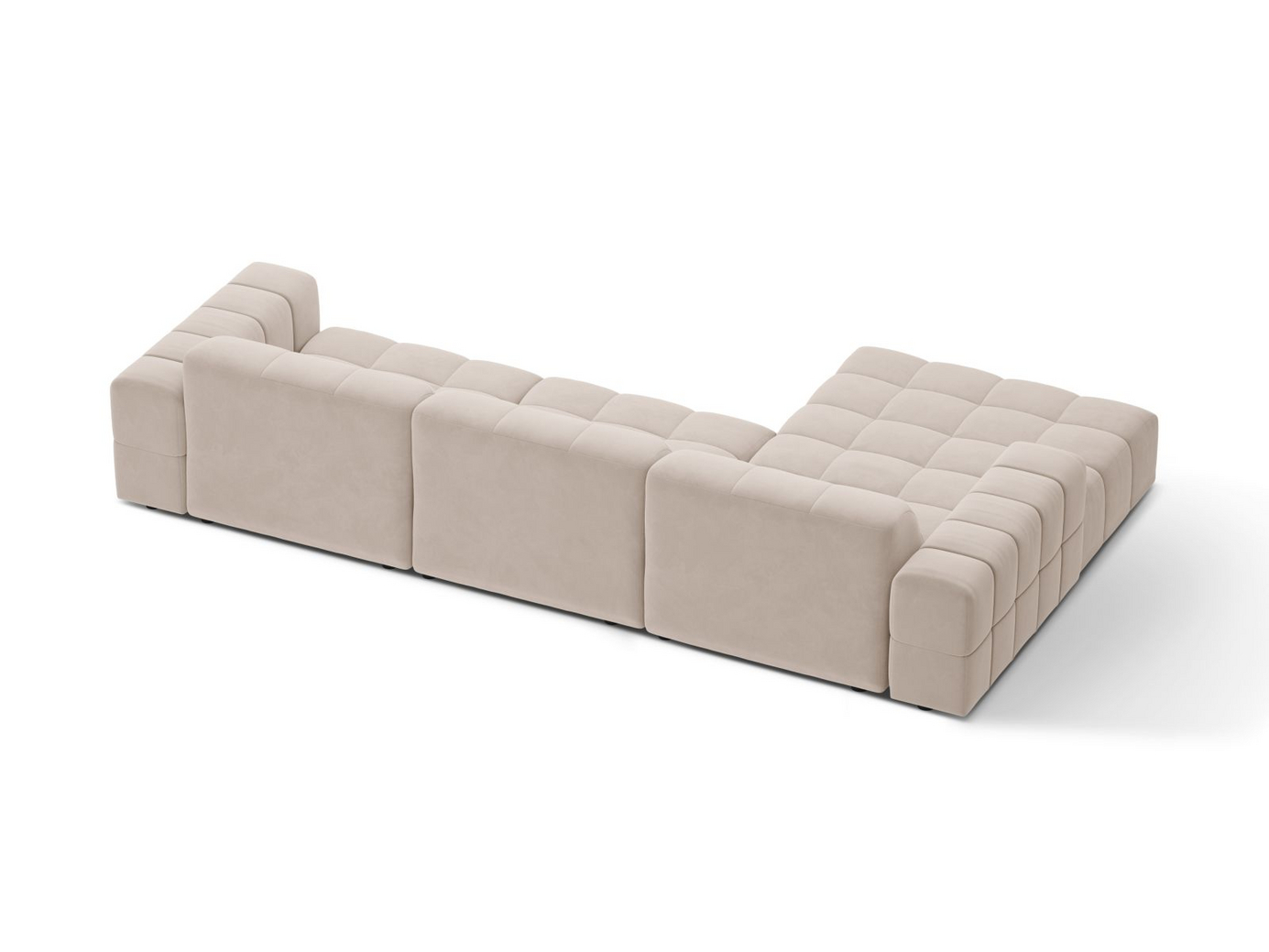 Cosmopolitan Design vänstervänd sammetshörnsoffa, "Chicago", 4-sits, 294 × 167 × 78 cm, Venus, svarta plastben