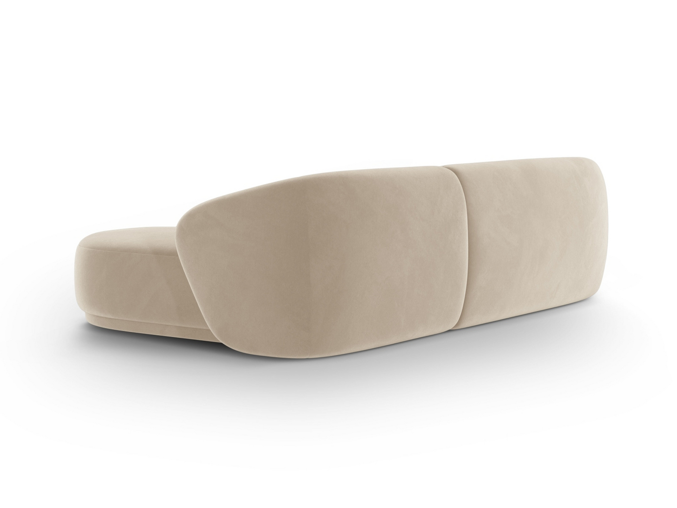 Cosmopolitan Design vänstervänd sammetshörnsoffa, "Gomera", 4-sits, 260 × 155 × 74 cm, Salvador, svarta plastben
