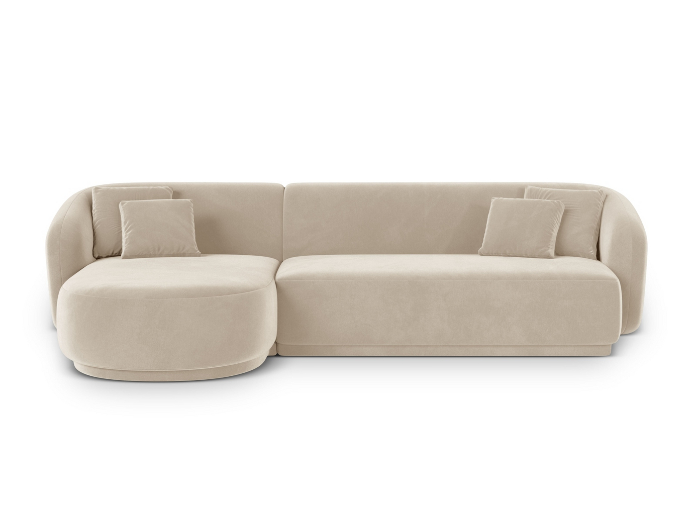 Cosmopolitan Design vänstervänd sammetshörnsoffa, 
