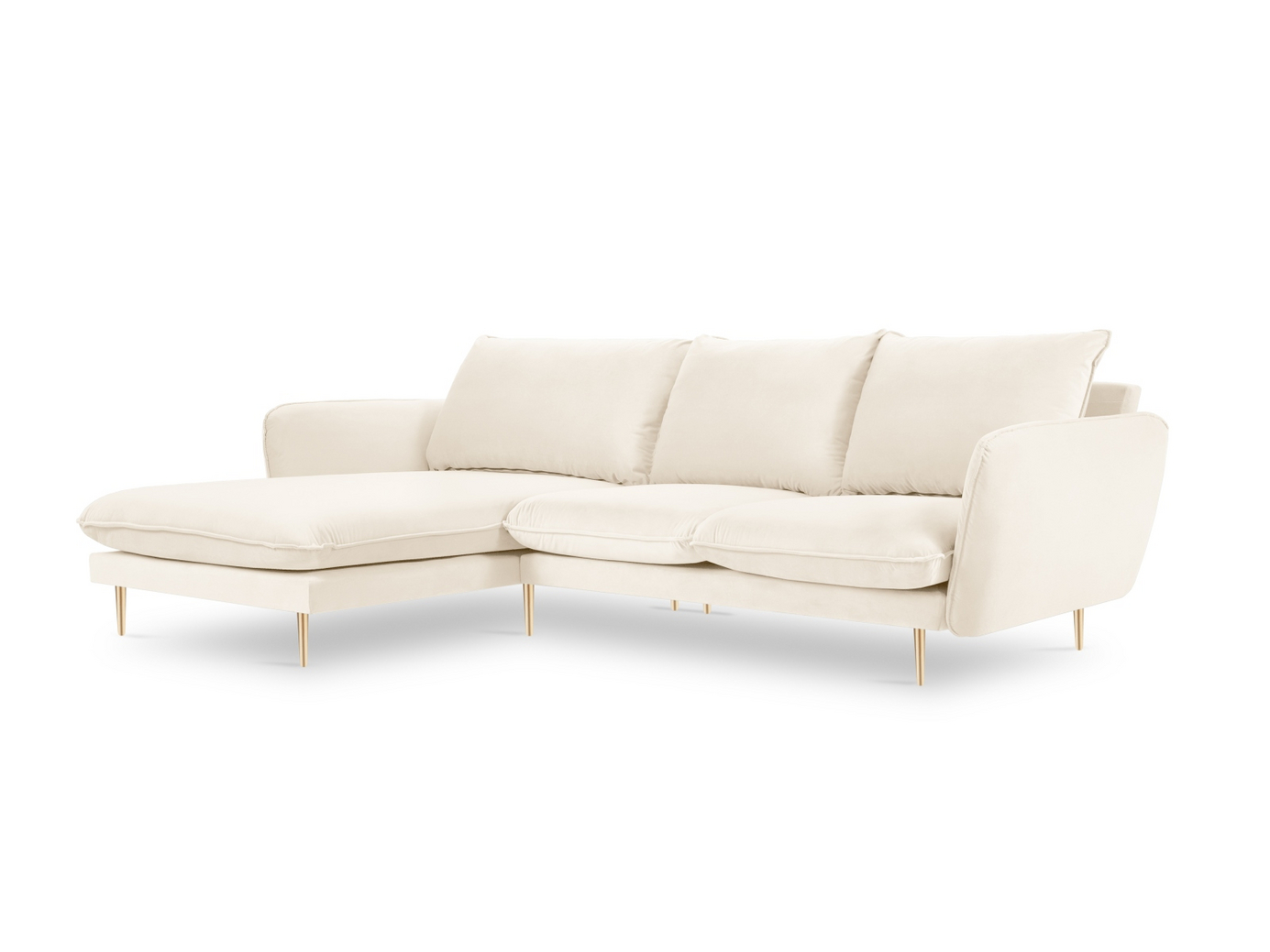 Cosmopolitan Design vänstervänd sammetshörnsoffa, 