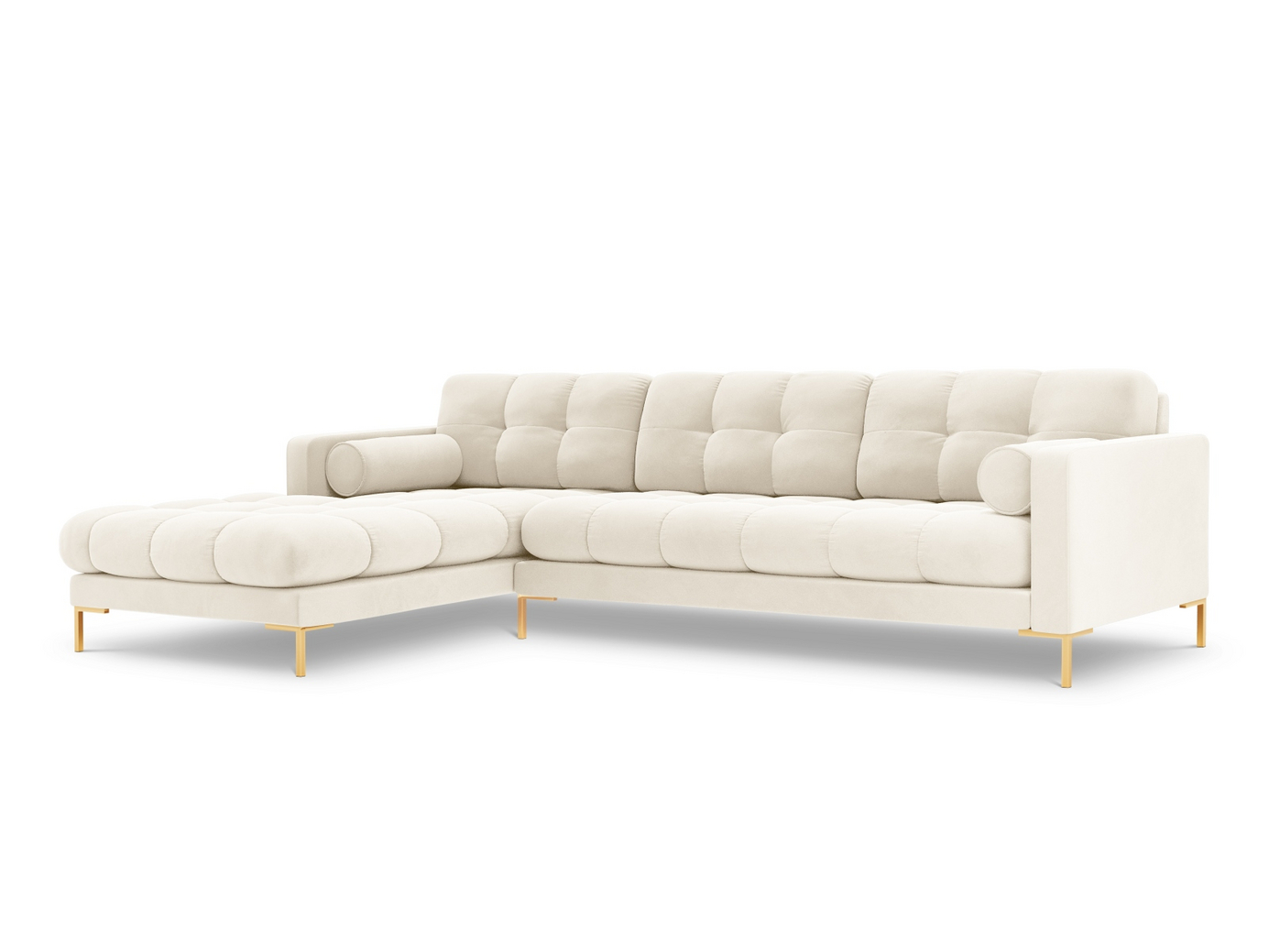 Cosmopolitan Design vänstervänd sammetshörnsoffa, 