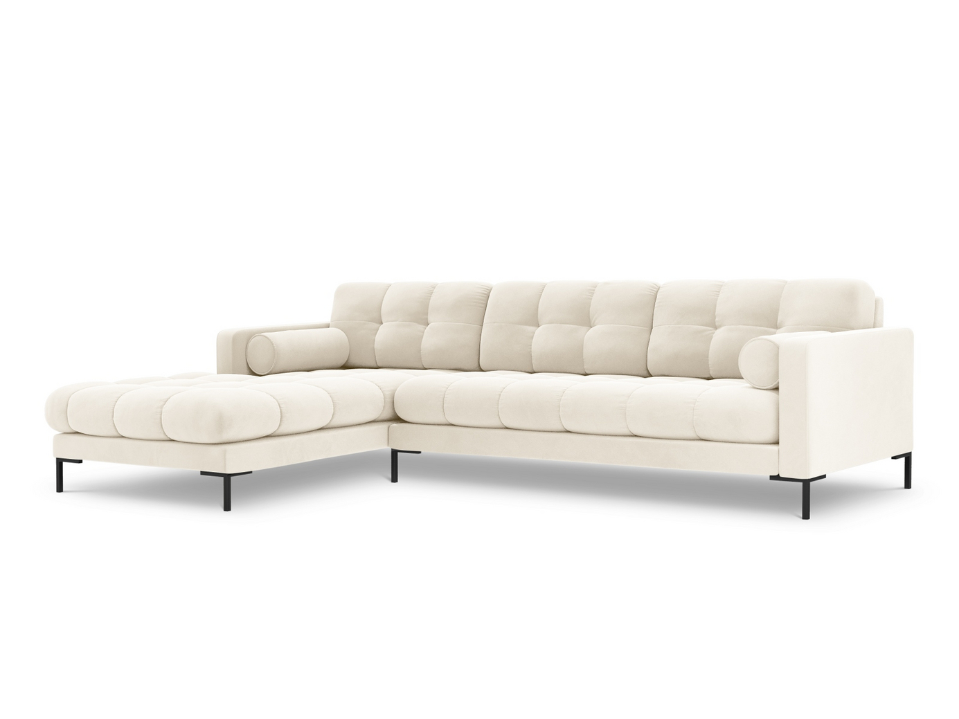 Cosmopolitan Design vänstervänd sammetshörnsoffa, 