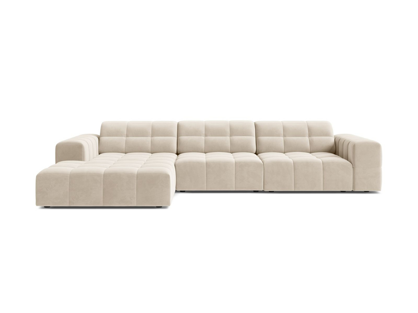 Cosmopolitan Design vänstervänd sammetshörnsoffa, 