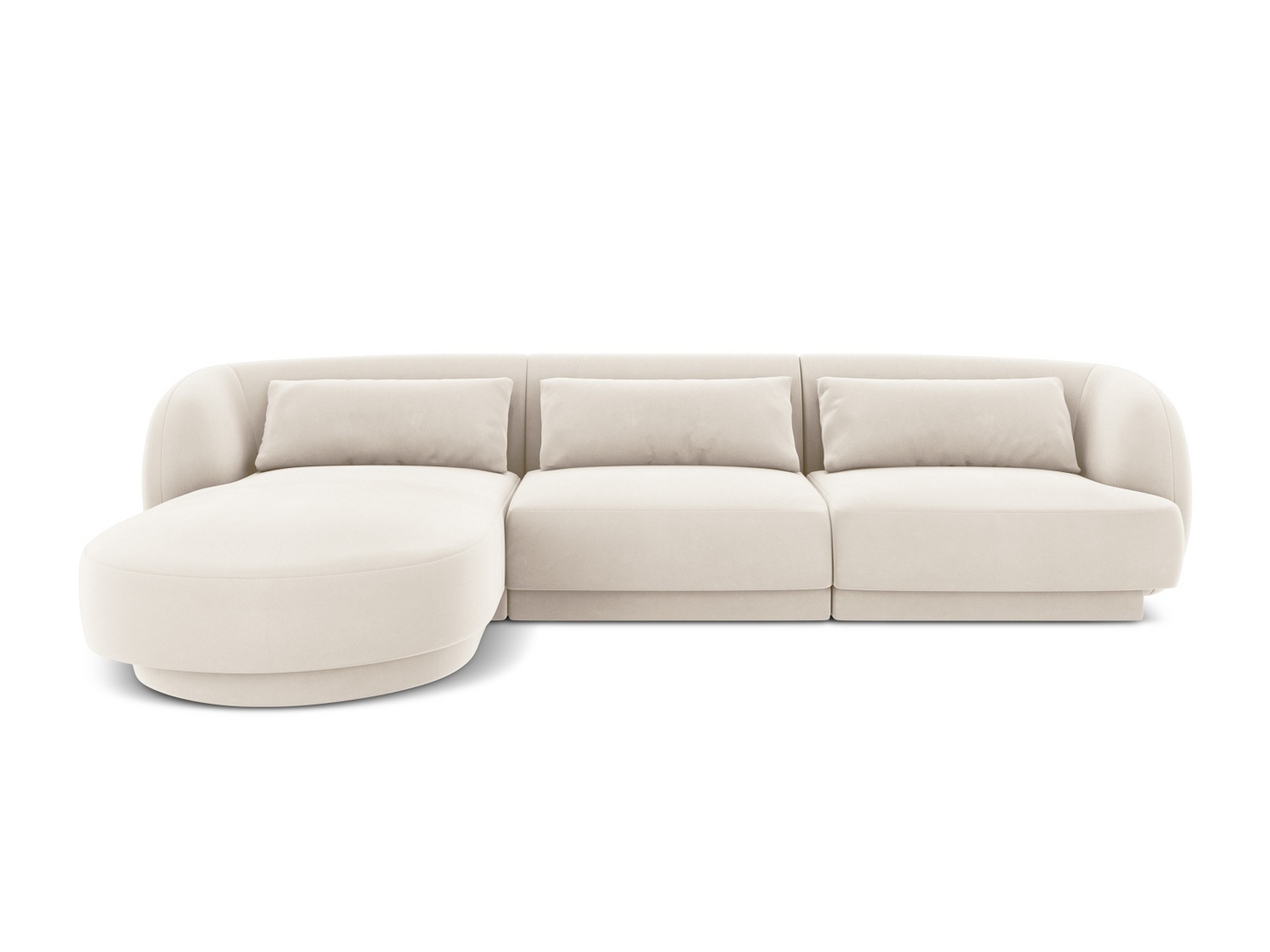 Cosmopolitan Design vänstervänd sammetshörnsoffa, 