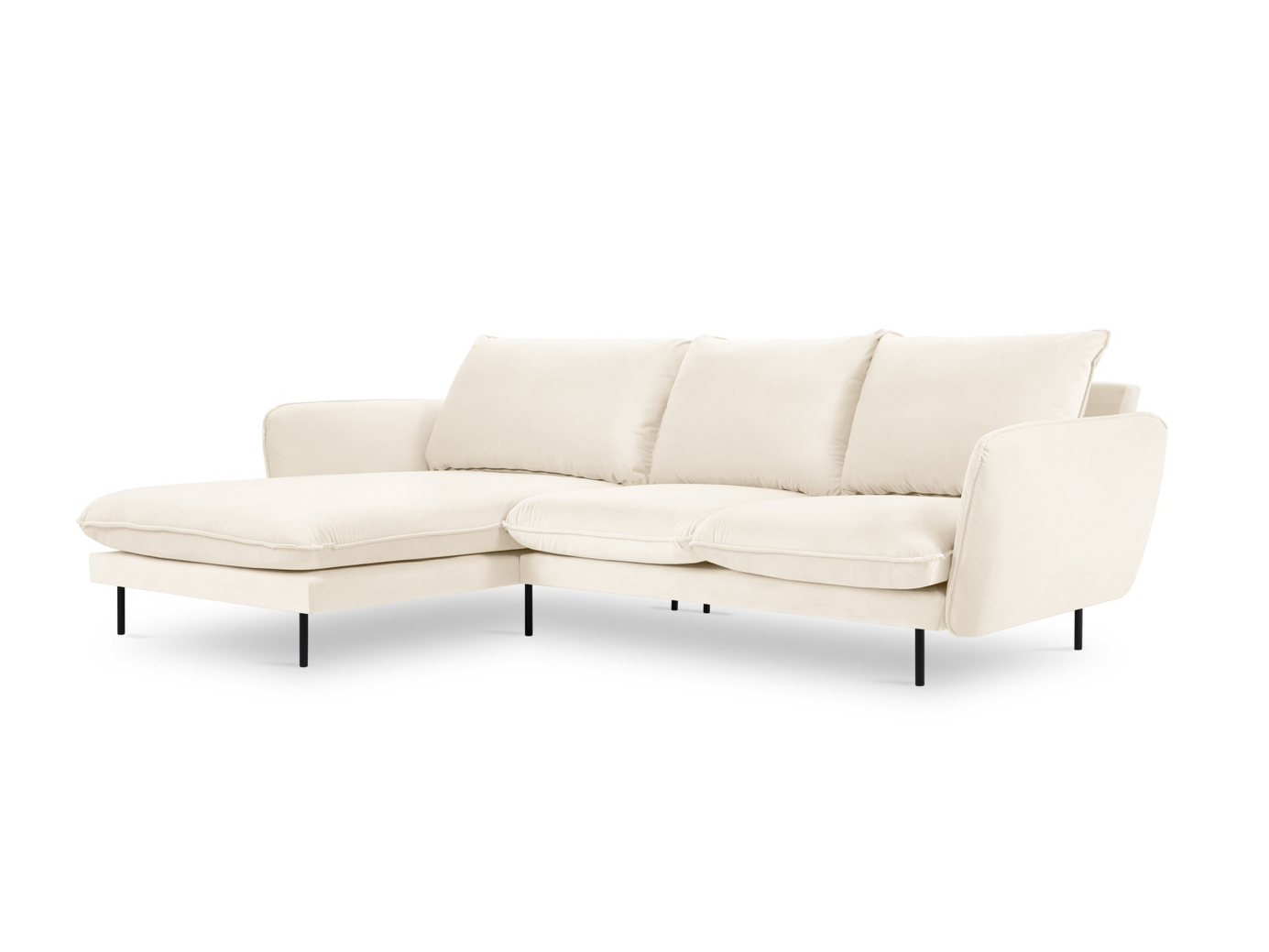 Cosmopolitan Design vänstervänd sammetshörnsoffa, 