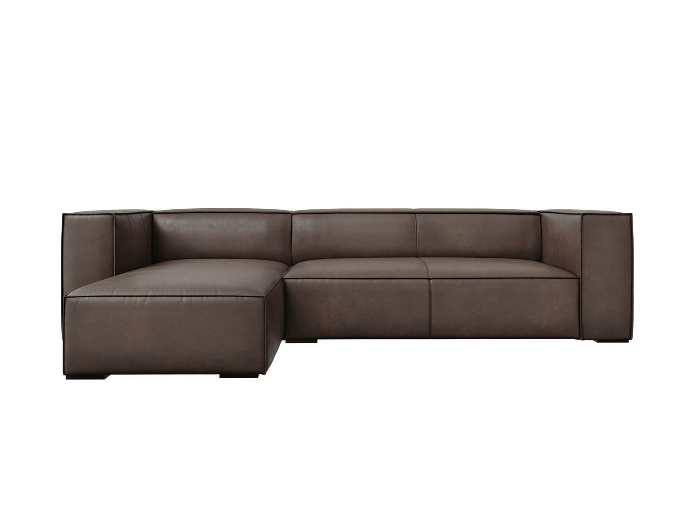 Cosmopolitan Design vänstervänd äkta läder hörnsoffa, 