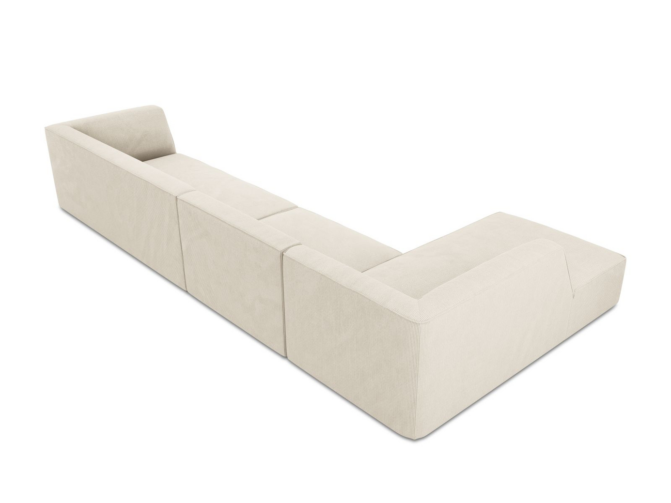 Cosmopolitan Design vänstervänd modulhörnsoffa, "Siena", 5-sits, 366 × 180 × 69 cm, Scala, svarta plastben