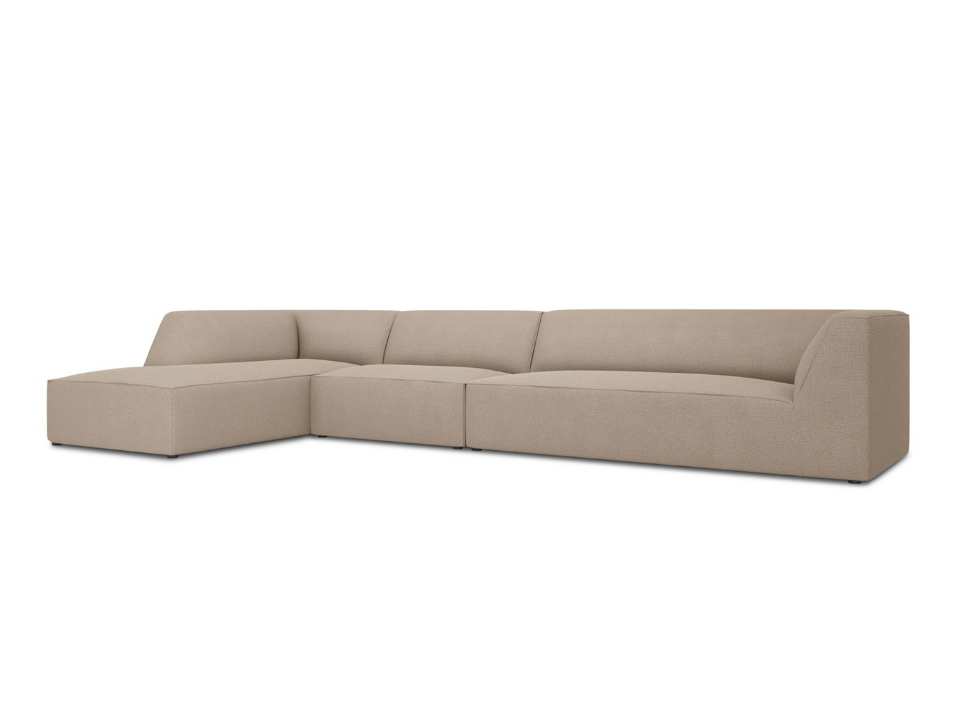 Cosmopolitan Design vänstervänd modulhörnsoffa, "Siena", 5-sits, 366 × 180 × 69 cm, Ottawa, svarta plastben