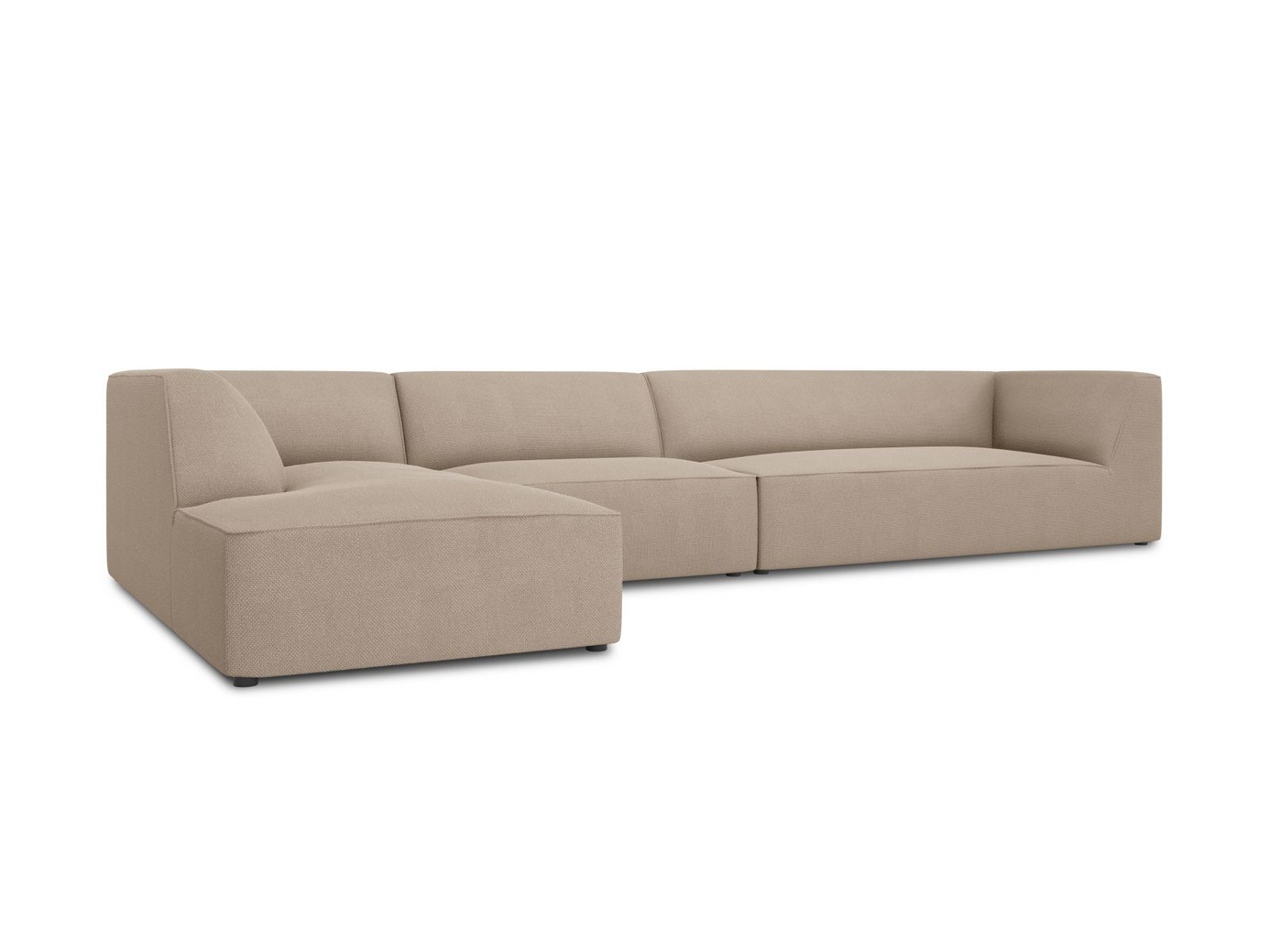 Cosmopolitan Design vänstervänd modulhörnsoffa, "Siena", 5-sits, 366 × 180 × 69 cm, Ottawa, svarta plastben