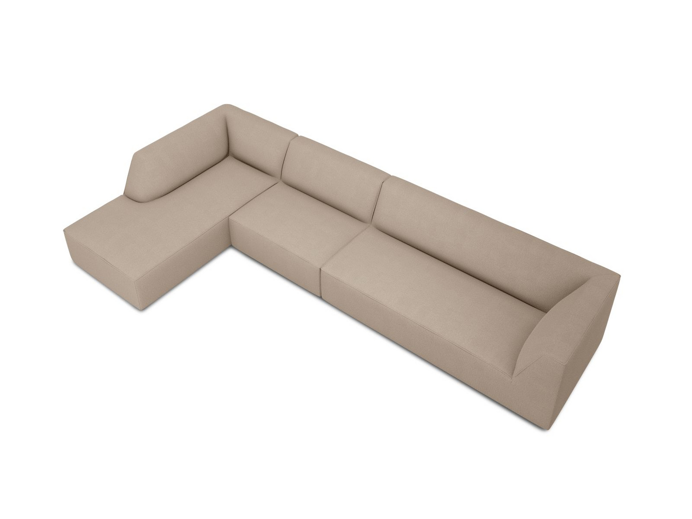 Cosmopolitan Design vänstervänd modulhörnsoffa, "Siena", 5-sits, 366 × 180 × 69 cm, Ottawa, svarta plastben