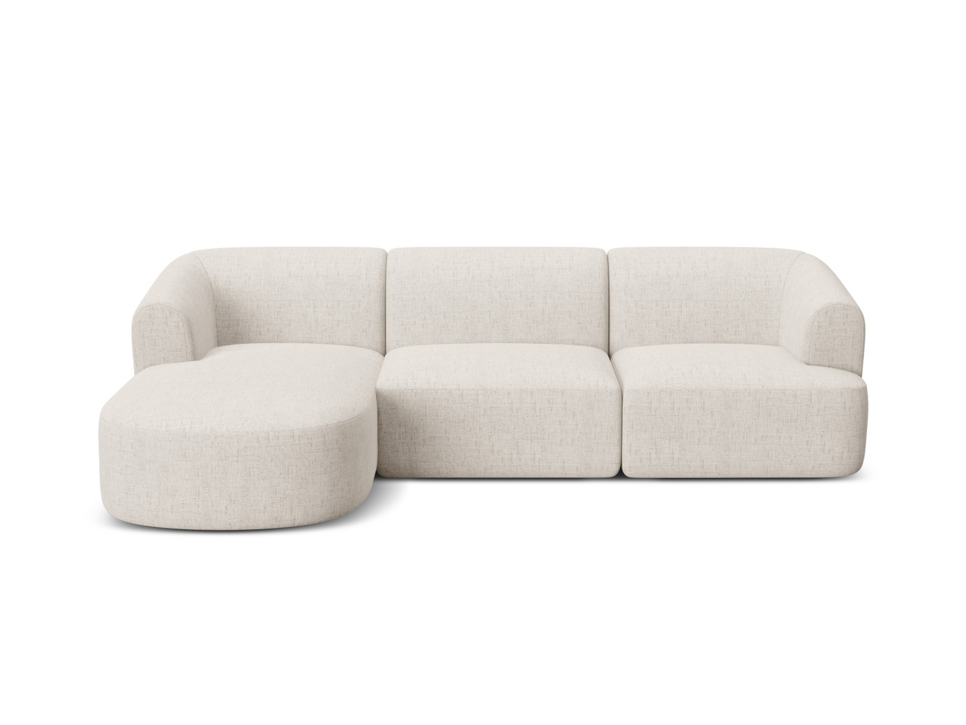 Cosmopolitan Design vänstervänd modulhörnsoffa, "Campi", 4-sits, 256 × 156 × 70 cm, Moly, svarta plastben