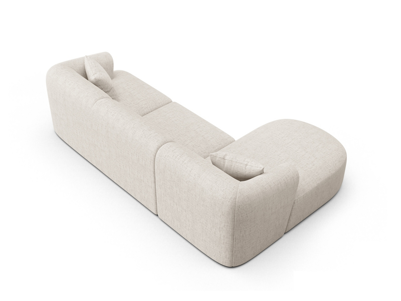Cosmopolitan Design vänstervänd modulhörnsoffa, "Campi", 4-sits, 256 × 156 × 70 cm, Moly, svarta plastben