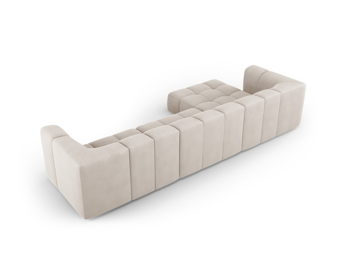 Cosmopolitan Design vänstervänd modulhörnsoffa, "Moritz", 5-sits, 316 × 160 × 70 cm, Rebel, svarta plastben