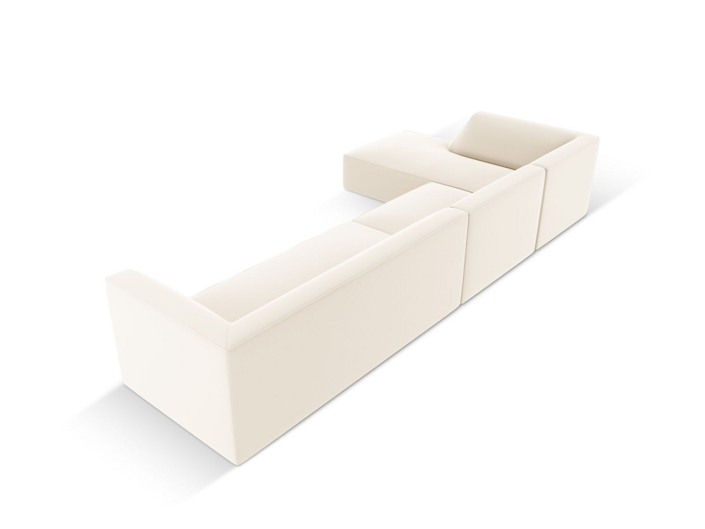 Cosmopolitan Design vänstervänd konstlädermodulhörnsoffa, "Siena", 5-sits, 366 × 180 × 69 cm, Pacifico, svarta plastben