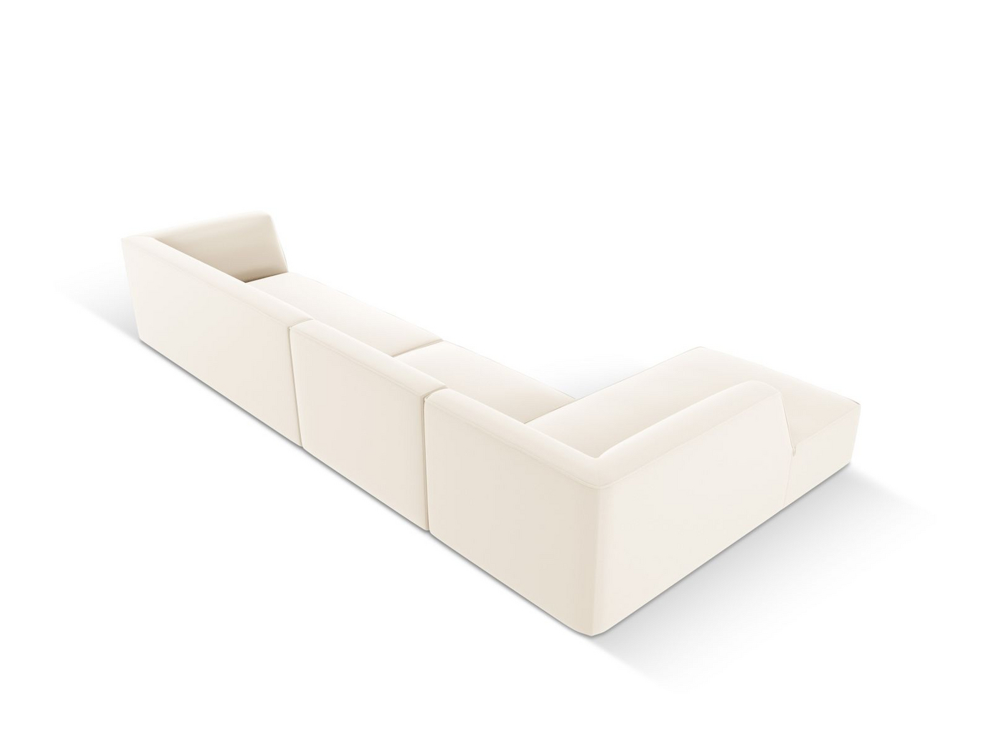 Cosmopolitan Design vänstervänd konstlädermodulhörnsoffa, "Siena", 5-sits, 366 × 180 × 69 cm, Pacifico, svarta plastben
