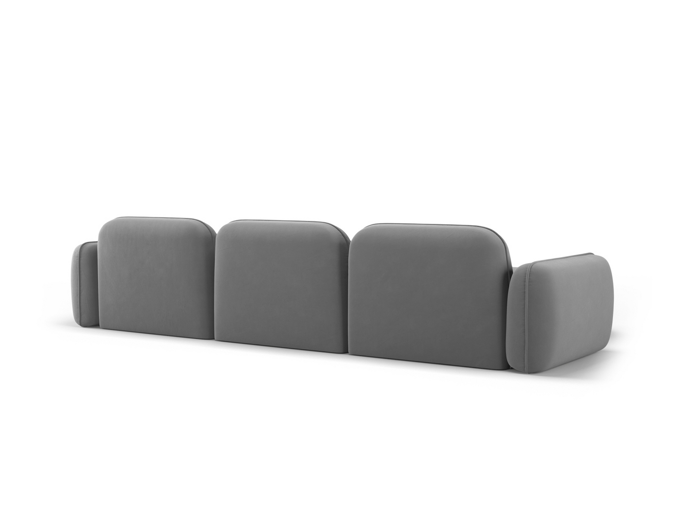 Cosmopolitan Design vänstervänd sammetsmodulhörnsoffa, "Sydney", 4-sits, 320 × 165 × 70 cm, Casino, svarta plastben