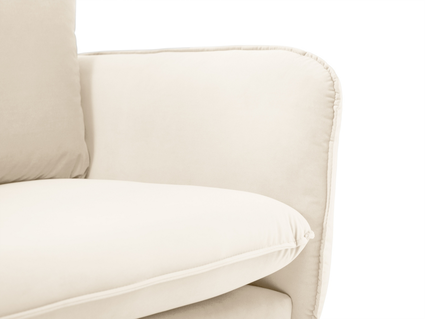 Cosmopolitan Design vänstervänd sammetshörnsoffa, "Vienna", 6-sits, 275 × 185 × 95 cm, Bluvel, guldfärgade metallben