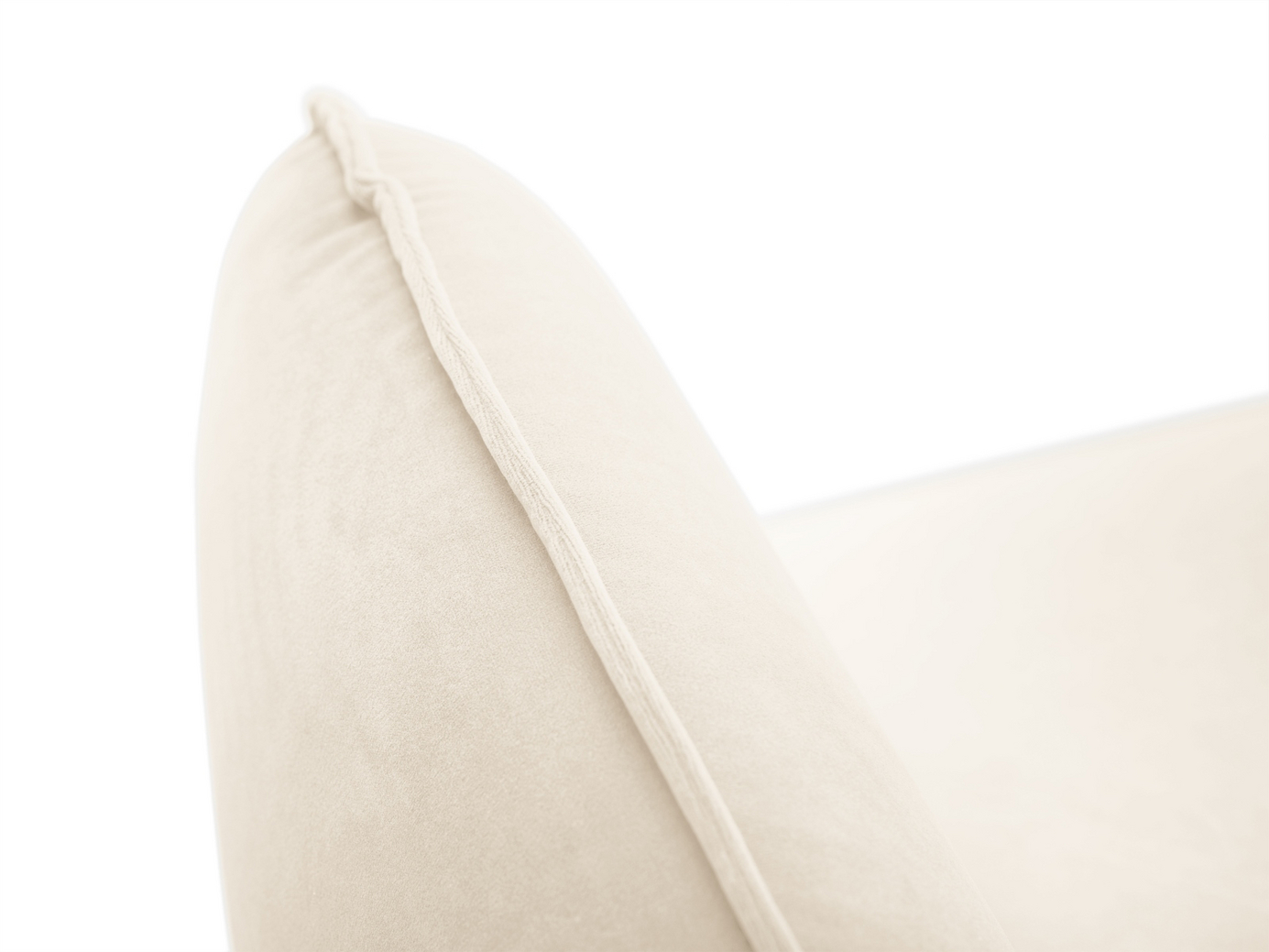 Cosmopolitan Design vänstervänd sammetshörnsoffa, "Vienna", 6-sits, 275 × 185 × 95 cm, Bluvel, guldfärgade metallben