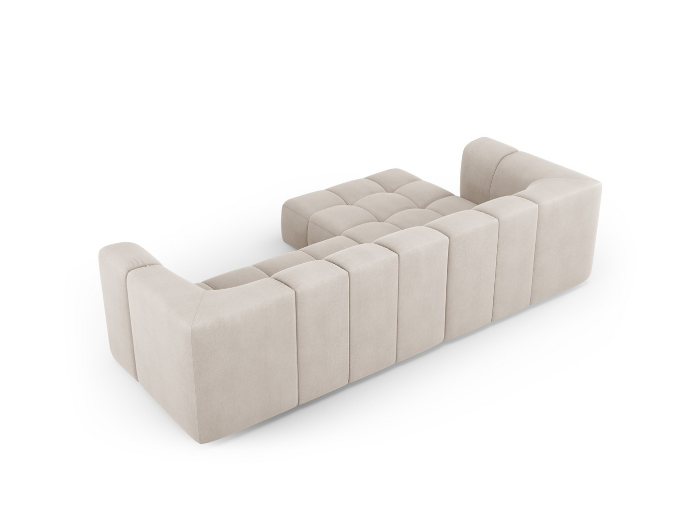 Cosmopolitan Design vänstervänd modulhörnsoffa, "Moritz", 3-sits, 256 × 160 × 70 cm, Rebel, svarta plastben