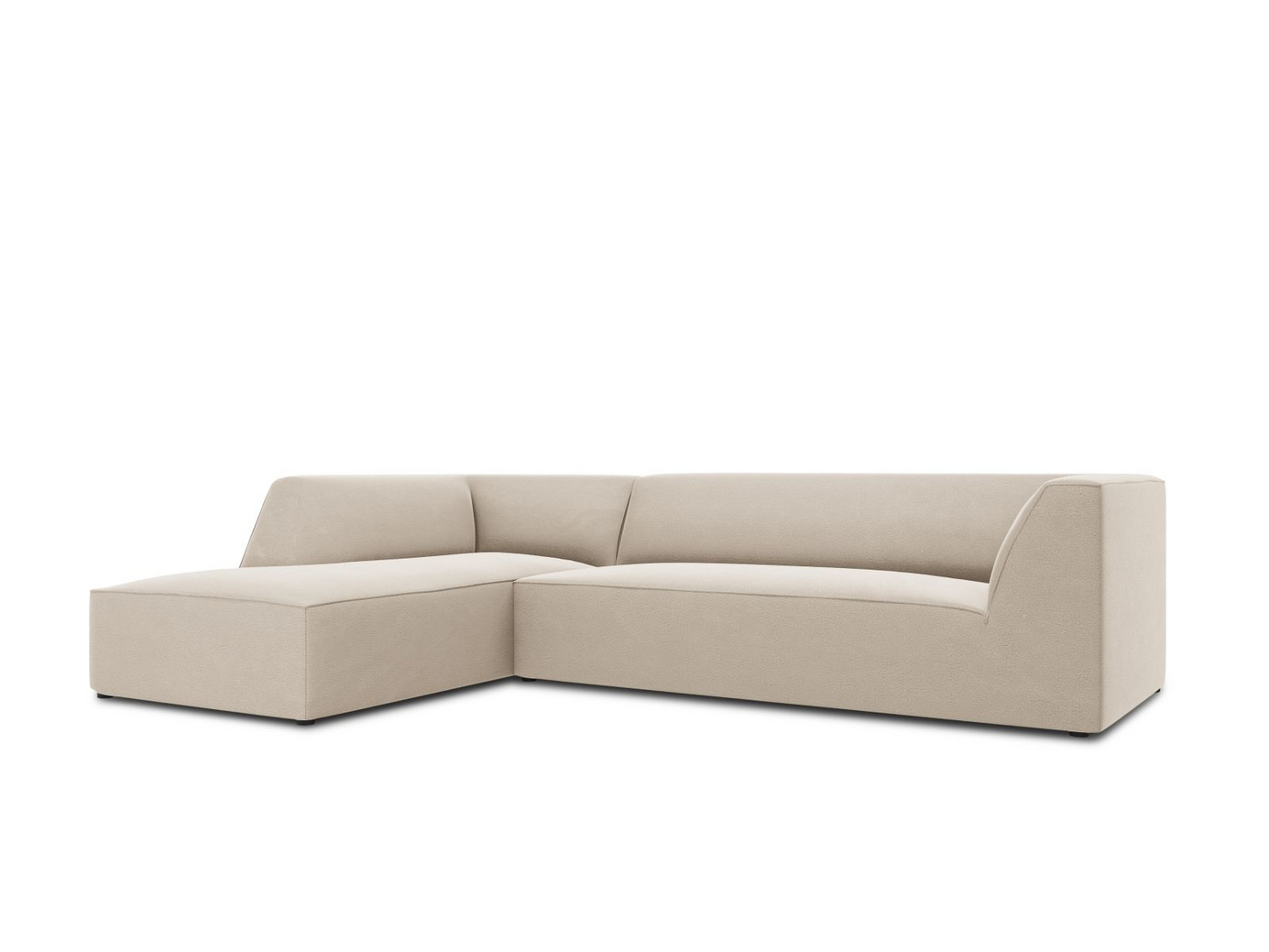 Cosmopolitan Design vänstervänd sammetsmodulhörnsoffa, "Siena", 4-sits, 273 × 180 × 69 cm, Salvador, svarta plastben, Variant LC_M_44