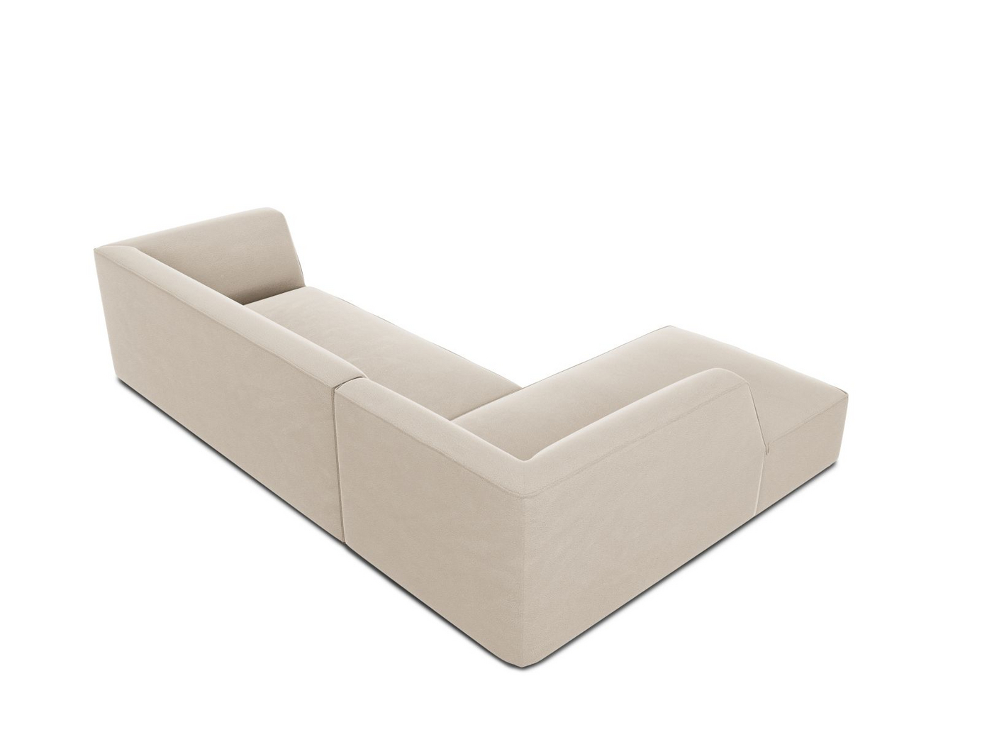 Cosmopolitan Design vänstervänd sammetsmodulhörnsoffa, "Siena", 4-sits, 273 × 180 × 69 cm, Salvador, svarta plastben, Variant LC_M_44