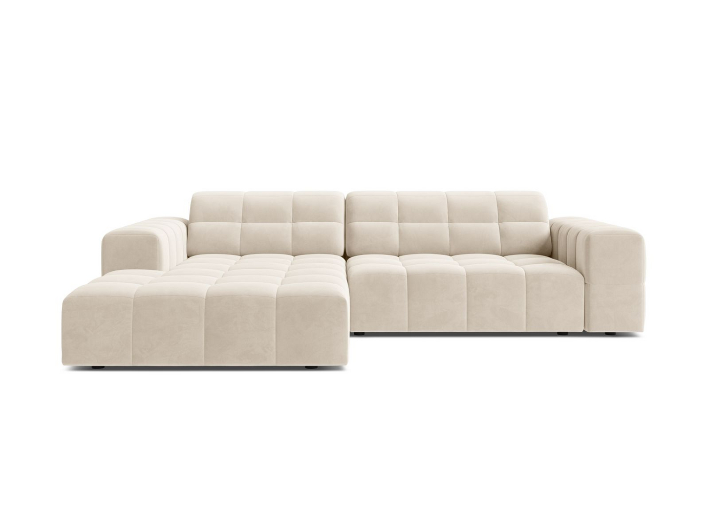 Cosmopolitan Design vänstervänd sammetshörnsoffa, 