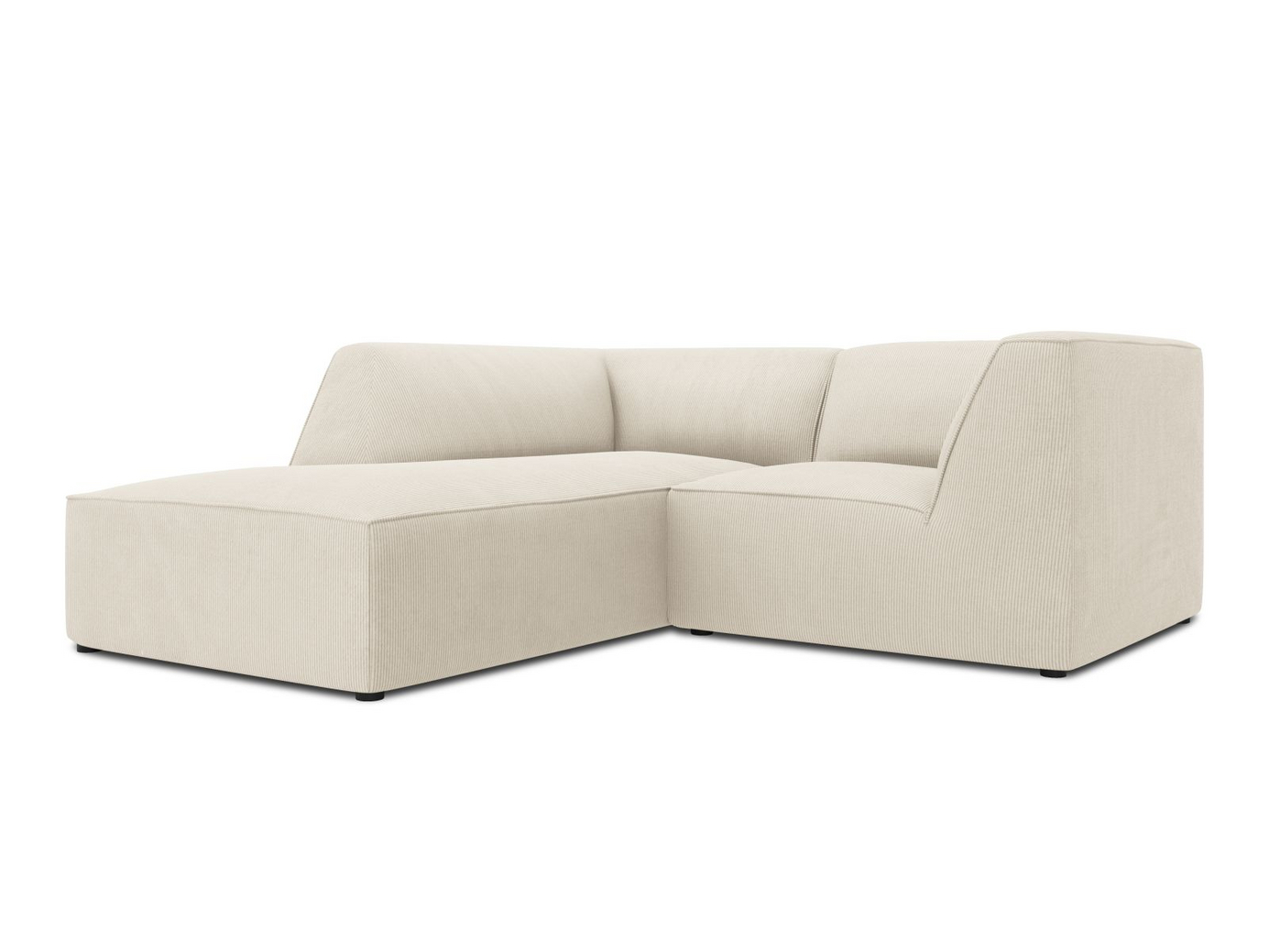 Cosmopolitan Design vänstervänd modulhörnsoffa, "Siena", 3-sits, 186 × 180 × 69 cm, Scala, svarta plastben