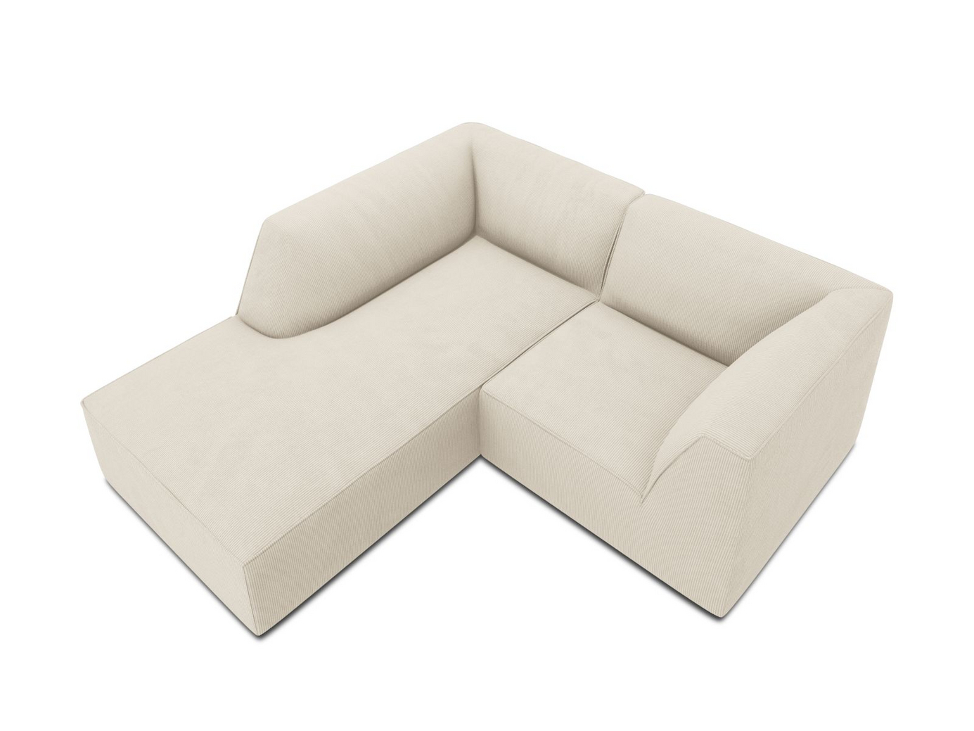 Cosmopolitan Design vänstervänd modulhörnsoffa, "Siena", 3-sits, 186 × 180 × 69 cm, Scala, svarta plastben