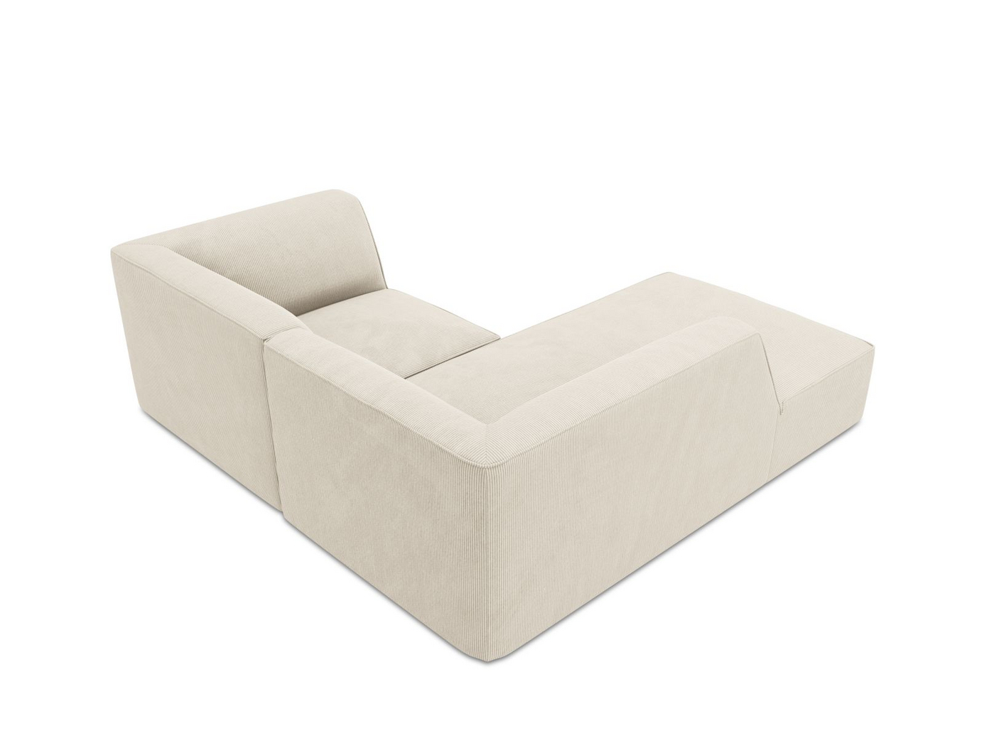 Cosmopolitan Design vänstervänd modulhörnsoffa, "Siena", 3-sits, 186 × 180 × 69 cm, Scala, svarta plastben