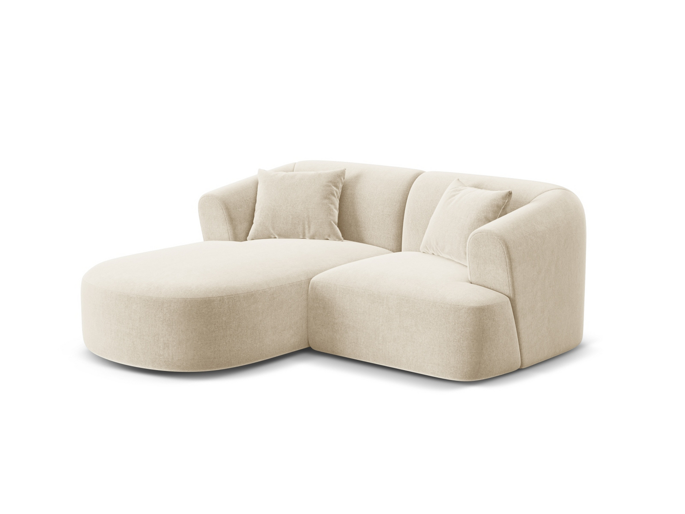 Cosmopolitan Design vänstervänd sammetsmodulhörnsoffa, "Campi", 3-sits, 180 × 156 × 70 cm, Vogue, svarta plastben