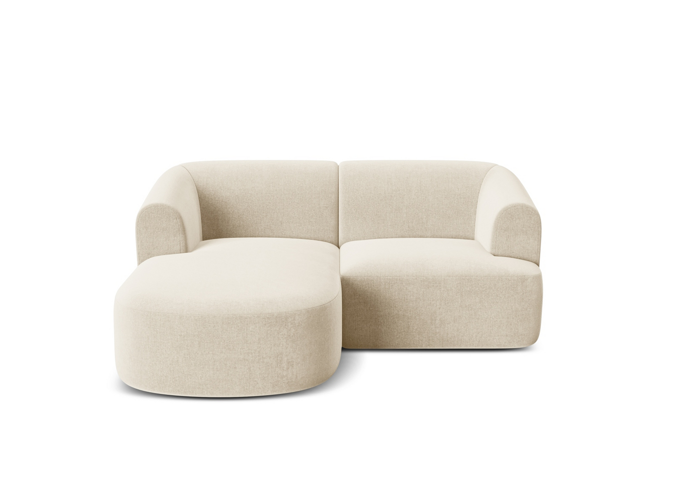 Cosmopolitan Design vänstervänd sammetsmodulhörnsoffa, "Campi", 3-sits, 180 × 156 × 70 cm, Vogue, svarta plastben