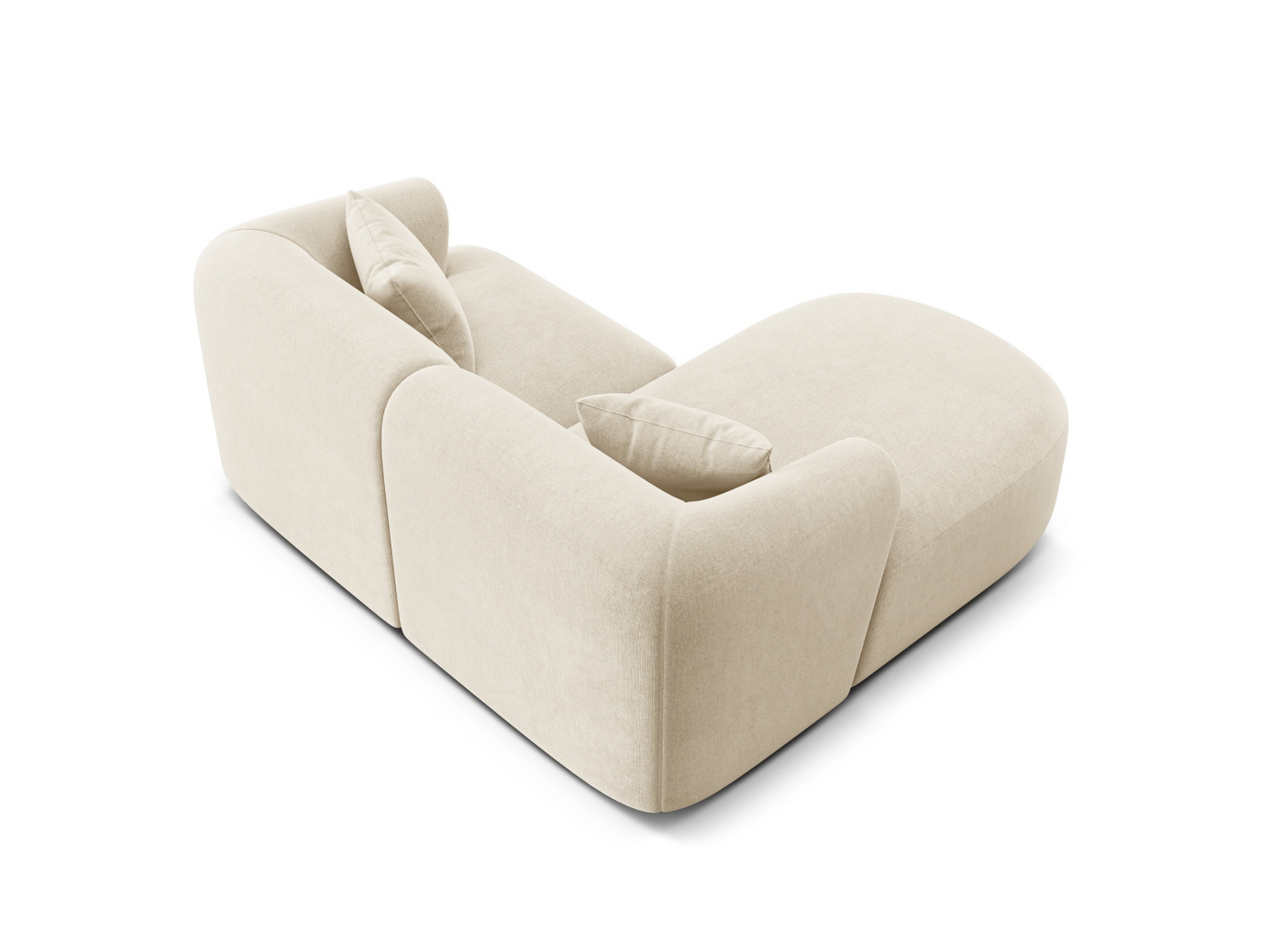 Cosmopolitan Design vänstervänd sammetsmodulhörnsoffa, "Campi", 3-sits, 180 × 156 × 70 cm, Vogue, svarta plastben