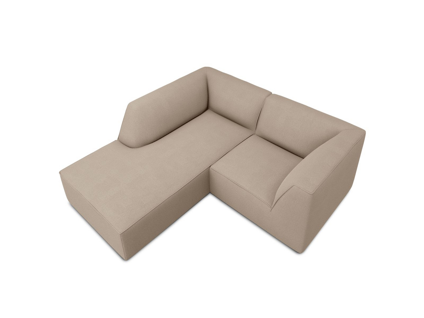 Cosmopolitan Design vänstervänd modulhörnsoffa, "Siena", 3-sits, 186 × 180 × 69 cm, Ottawa, svarta plastben