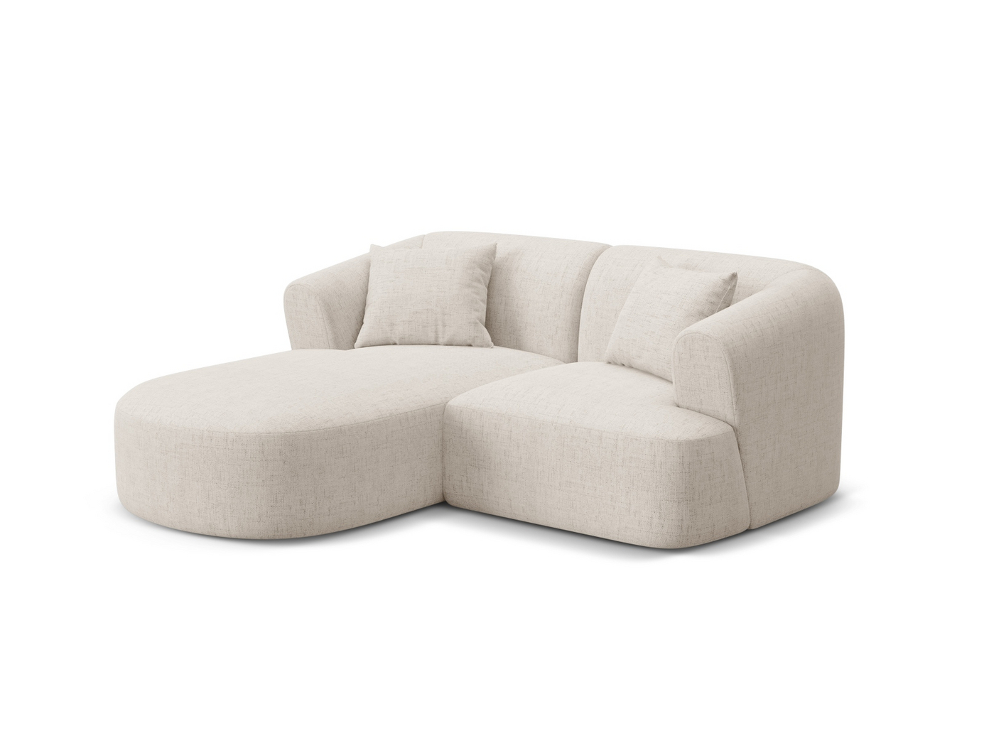 Cosmopolitan Design vänstervänd modulhörnsoffa, "Campi", 3-sits, 180 × 156 × 70 cm, Moly, svarta plastben