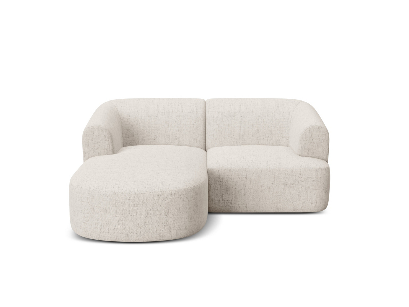 Cosmopolitan Design vänstervänd modulhörnsoffa, "Campi", 3-sits, 180 × 156 × 70 cm, Moly, svarta plastben