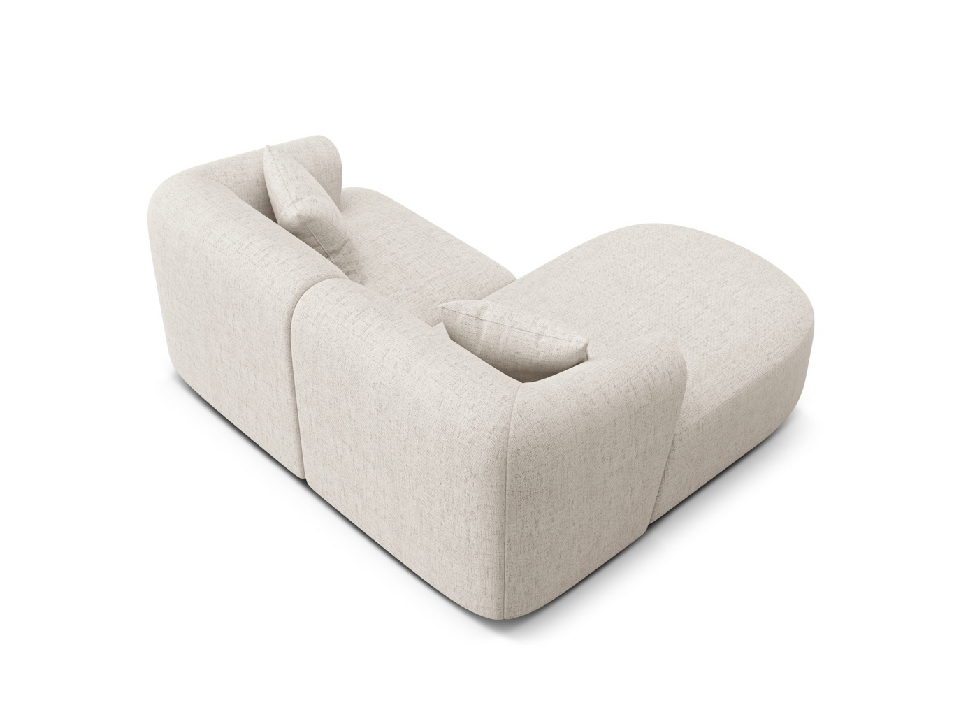 Cosmopolitan Design vänstervänd modulhörnsoffa, "Campi", 3-sits, 180 × 156 × 70 cm, Moly, svarta plastben