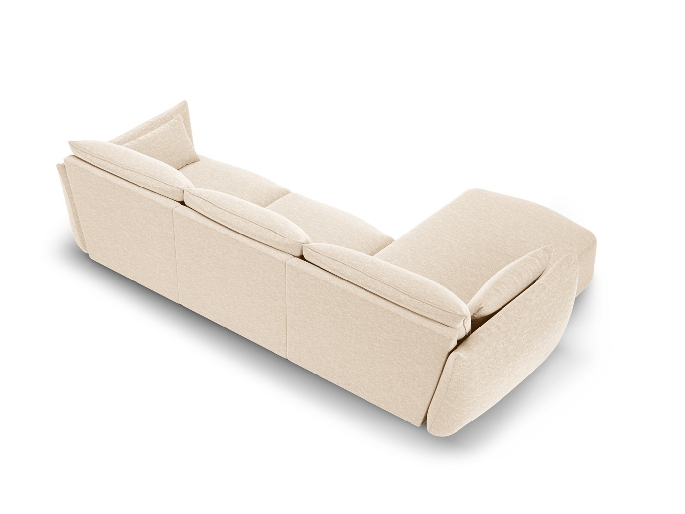 Cosmopolitan Design vänstervänd hörnsoffa, "Matera", 5-sits, 280 × 171 × 85 cm, Haga, svarta plastben