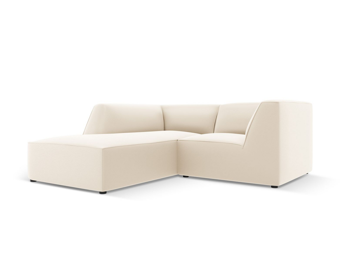 Cosmopolitan Design vänstervänd konstlädermodulhörnsoffa, "Siena", 3-sits, 186 × 180 × 69 cm, Pacifico, svarta plastben