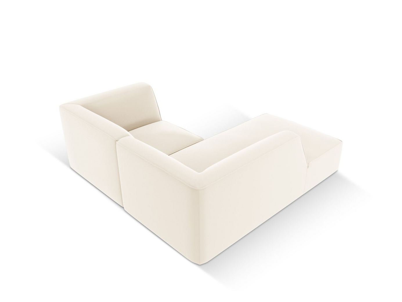 Cosmopolitan Design vänstervänd konstlädermodulhörnsoffa, "Siena", 3-sits, 186 × 180 × 69 cm, Pacifico, svarta plastben