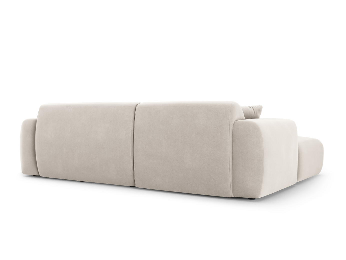 Cosmopolitan Design vänstervänd sammetshörnsoffa, "Nolio", 4-sits, 235 × 170 × 72 cm, Casino, svarta plastben