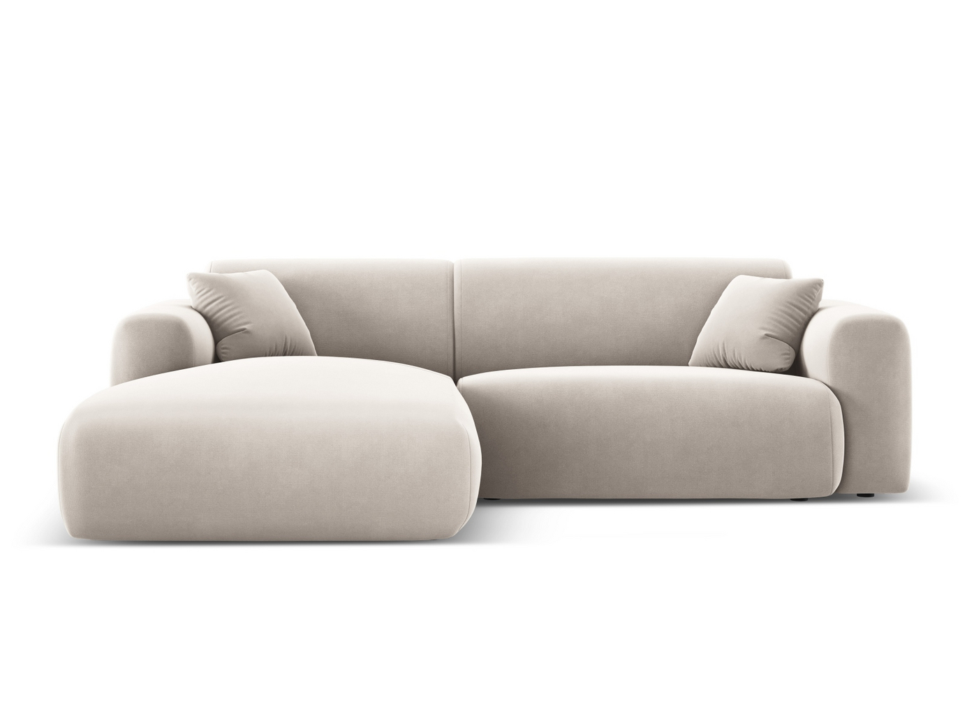 Cosmopolitan Design vänstervänd sammetshörnsoffa, 