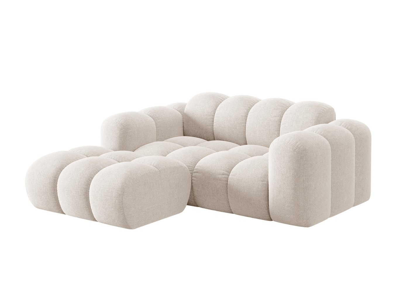 Cosmopolitan Design vänstervänd hörnsoffa, "Treno", 2-sits, 180 × 164 × 70 cm, Eden 10, svarta plastben