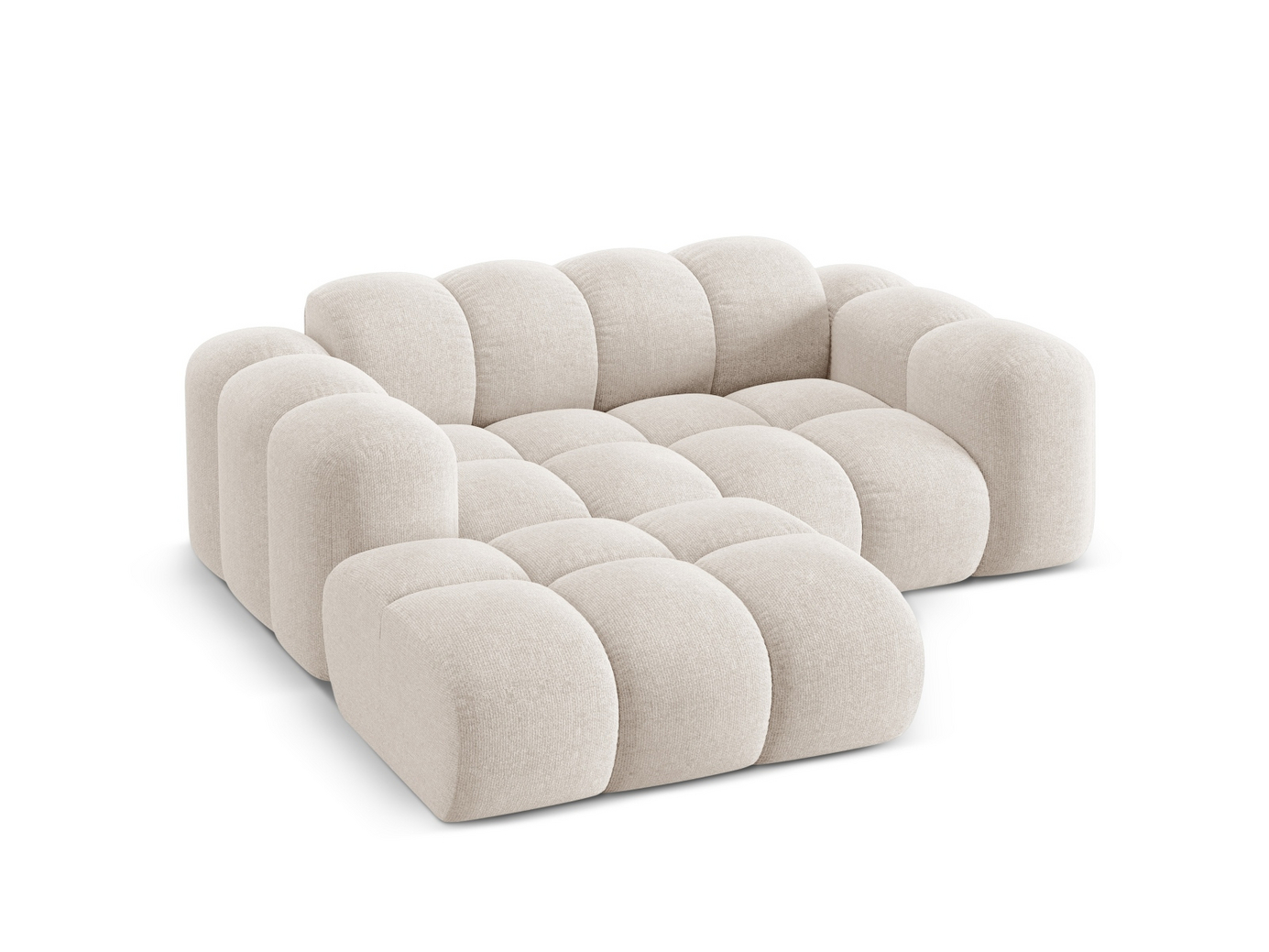 Cosmopolitan Design vänstervänd hörnsoffa, "Treno", 2-sits, 180 × 164 × 70 cm, Eden 10, svarta plastben